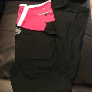 Bally pink and black yoga pants